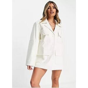 Lioness White Faux Leather Victory Boulevard Mini Dress Women Sz XS NWT